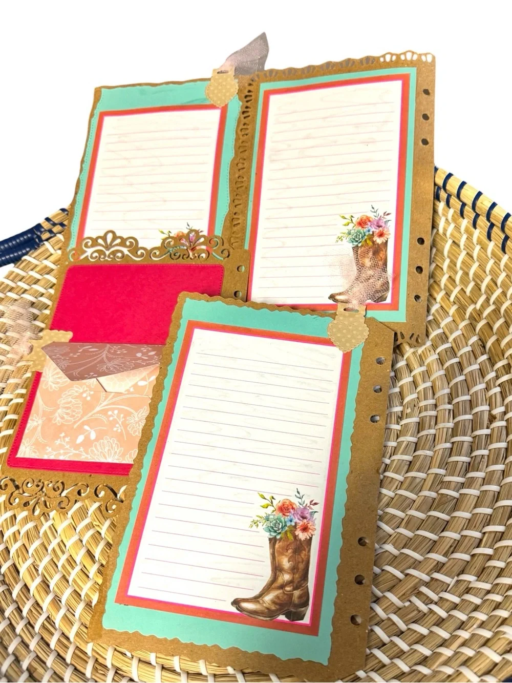 Junk Journal Scrapbooking 8 Pc Inspiration Western Everyday Handmade 6-Ring Book